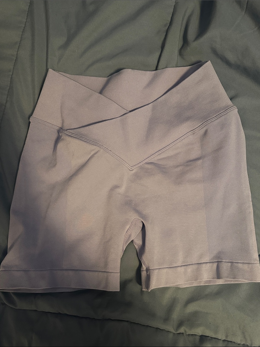 High-Rise Lavender V-Front Bike Shorts